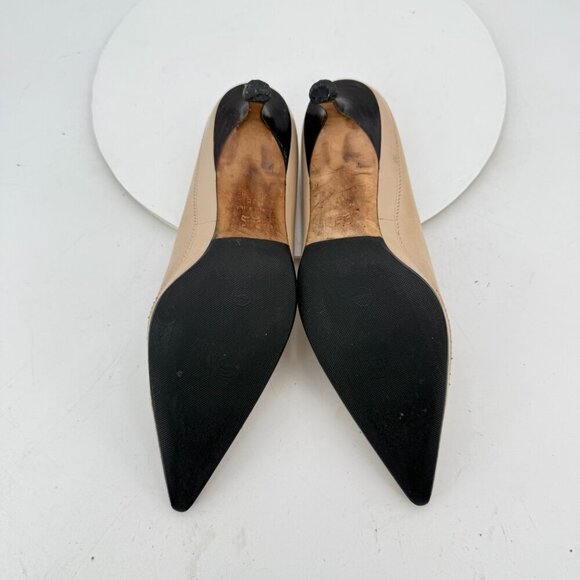 Jimmy Choo Women Size Eu 38 US 8 Creme brown Leather Pointed Toe Heel Shoes - Picture 8 of 12